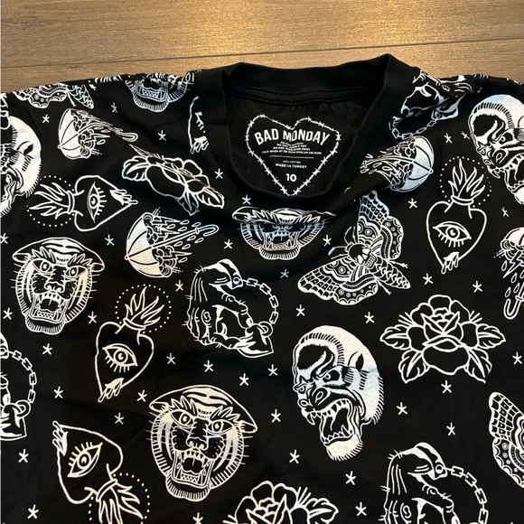 Bad Monday Tattoo Flash Graphic Tee Dress - Picture 3 of 3